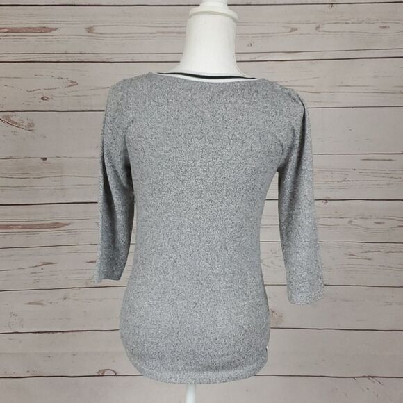 Ink + Ivy, Gray Striped V-Neck Sweater_NWT - Picture 4 of 6